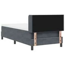 vidaXL Boxspringbett Mit Matratze, Schwarz, 100x200 Cm, Samt Dunkelgrau - Grey - View 9