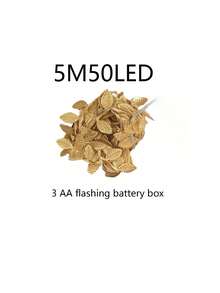 1Pc 78-Inch Gold Leaf Fairy Light String, Gold Leaf Garland, Indoor Holiday Garland Fairy Lights (Batteries Not Included), Suitable For Wedding Table Centerpieces, Wedding Backdrops, Room Decor,Bridal Shower Engagement Party Decoration,Valentine's Day Decorations - Multicolor - View 12