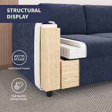 5 PCS Modular Sectional Sofa, L-Shaped Convertible Sectional Couch, 4-Seaters Oversized Sleeper Sectional Couch With Movable Ottoman,Furniture Sets For Living Room/Office - Navy Blue - View 6
