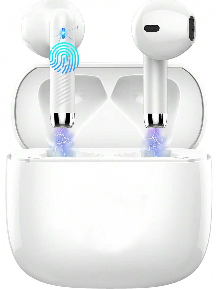 ZZLOVE Pods (4rd Generation)Wireless Earbuds Active Noise Cancellation(-36db)In-Ear Earphones With Charging Case 30H Playtime Waterproof Headphones For Android IOS Laptops Apple, Gifts For Family, Friends,Birthday,Holiday,Wireless Earphone Mini Earbuds,Air - 白色(4rd.) - 查看 1