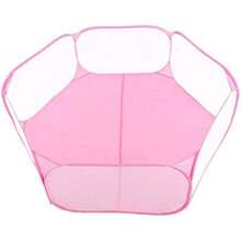 Ymiko Corral para Hamster Jaulas para Mascotas Domésticas Valla De Mascotas Cómodo Y Transpirable La Jaula Plegable para Tiene Una Red Alrededor Fáciles De Observar(Rosa) - Multicolor - Ver 2