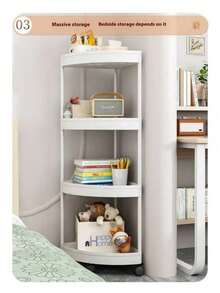 1pc Multifunctional Triangle Shelf, Kitchen/Bathroom Organizer Rack, Freestanding Triangle Storage Shelf - Multicolor - View 5