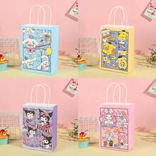 12pcs Sanrio Gift Bags, Cute Printed Paper Party Favor Bags, Hello Kitty & Friends Design, Suitable For Birthday Decor And Storage, Fit For Holiday Party Gifts, Birthday Gifts And Festival Gifts Party Surprise Cartoon Gifts, Birthday Gift Surprise Party