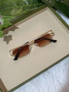 Stylish New Metal Sunglasses With A Half-Frame Design For Outdoor Use, For Men And Women. - 漸層 - 查看 3