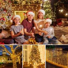 Christmas Tree Lights, Optional (100/200/300/400/500/800 LED) Christmas Light Plug, 8 Modes, Waterproof Outdoor Christmas Lights Suitable For Both Indoor And Outdoor Use, Parties, Terraces, Weddings, Christmas Decorations String Lights. - 美規A型插(110-127V) - 查看 6