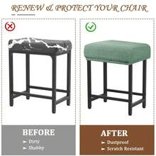 Levoberg Bar Stool Cover Rectangle Stretch Counter Height Barstool Slipcovers Rectangular Vanity Stool Cover Kitchen Counter Saddle Seat Cover For Wooden Metal Bench Set Of 2 Cyan,2Pack,Cyan - Cyan - View 6