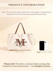 定制伴娘沙滩包 - 个性化帆布手提包，可印名字，完美适用于婚礼、新娘派对和旅行 - 象牙色，完美的节日个性化礼物，适合万圣节/圣诞节/感恩节/新年/情人节等场合。女士包包，多用途，大容量，多功能，色彩缤纷，可爱，简约，趣味，卡哇伊，千禧年风格，极简主义，通勤，商务休闲，基础款，定制，个性化，独特，专属定制，送给他的理想礼物，送给她的理想礼物，送给家人，朋友，女朋友，周年纪念日，生日，节日/度假，户外/郊游/旅行/徒步/体育场/运动/攀岩，商务/通勤/工作/办公室，假期，假期，学校用品，返校，办公室，学校，教室教师礼物，适合大学生、同事、宿舍、教师、男生女生、青少年、初中生、高中生、大学新生、大一新生、大二学生、低年级学生