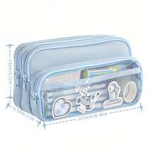 2026 New Classic Solid Color Pencil Case, Large Capacity Pencil Box, Minimalist High-Quality Large Capacity Creative Pencil Box, Office Supplies, School Stationery, Cosmetic Storage Bag, Multi-Functional Portable Pencil Box