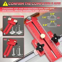 Jig Table Saw Jig Guide, Making Repetitive Narrow Strip Cuts, Fit 3/4 Inchx 3/8 Inch Slots, Table Saw Band Saw Router Table - Red - View 3
