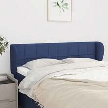 vidaXL Kopfteil Mit Ohren, Blau, 147x23x78/88 Cm, Stoff - Blu - Visualizzare 1