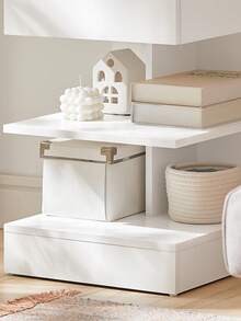 SoBuy FBT49-N, Bedside Table Night Stand Side Table End Table Coffee Table With 1 Drawer And 2 Shelves, Natural