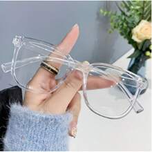 Casual Daily Wear Transparent Oval Eyeglasses For Men Women, Minimalist Style Full Frame Eyewear With Clear PC Lenses And Frames, Skin-Friendly Wearable Structure Suitable For All-Day Continuous Wearing, Compact Portable Layout Easy To Store And Carry Around, Classic Underrated Style Never Out Of Daily Fashion, Functional Practical Eyewear Great For Gaming Relaxation, Desktop Office Use And Daily Mobile Device Long-Term Usage - Transparent - View 9