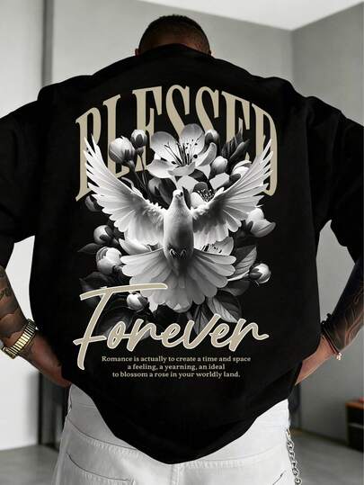 Camiseta de manga corta casual y versátil con estampado gráfico simple para hombres de K-GLORY