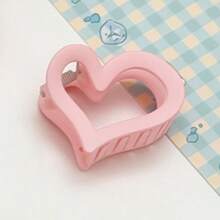 1pc/2/3/4pcs Minimalist Heart-Shaped Pink Claw Clips - Daily Commute Practical Hair Accessories Valentine's Day Couple Hair Clips Women Hair Claw Hair Clutch - Pink - View 10