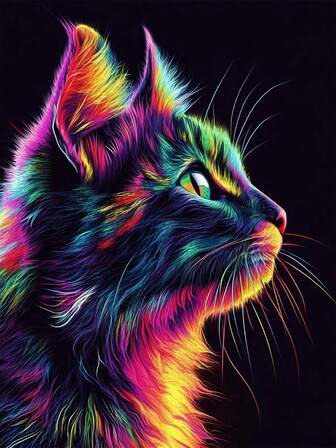 Kit de pintura de diamantes 5D para adultos principiantes, arte de diamantes DIY de 30*40cm, diseño de gato, decoración de pared del hogar, gran regalo