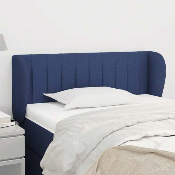 vidaXL Kopfteil Mit Ohren, Blau, 103x23x78/88 Cm, Stoff