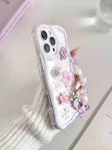 DIY奶油色纹理波浪边亮漆防震手机壳，配串珠手链配件，兼容 17 Pro/17 Air/17/17 Pro Max/16/11/16 Pro/16 Plus/16 Pro Max/16 e/15 Pro Max/13/14/12/XS/XR/7G/8P，Galaxy S25/S25 Plus/S25 Ultra/A16/A36/A26/A56/A50，11/12 Pro/12/12 X/13 Pro/14 Pro/15 Pro，10/9/Note9/12c/Note11 Pro/Note8 Pro - 彩色 - 查看 6