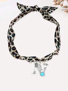 西部乡村风格复古绿松石装饰字母吊坠豹纹祭祀项链（女士款） - 西部 - 查看 10