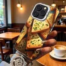 Funda de Teléfono Transparente con Diseño de Pan Tostado y Hierbas Verdes para  15 Pro Max  14 Pro  13  Galaxy S23 S22 S21 Adecuada para Todas las Estaciones Elección de Regalo Perfecta - Negro - Ver 6