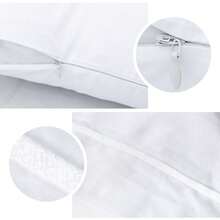 Blanco Set de 4 Fundas para Almohadas de Algodón Egipcio 100% 400 Hilos con Cierre para Almohadas King Size - Blanco - Ver 3