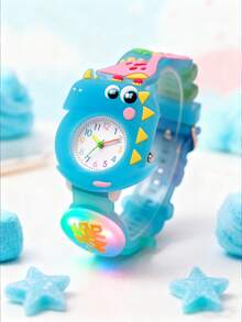 1pc Macaron Color 3D Car Print Arabic Numeral Scale Round Dial Silicone Non-Waterproof Quartz Watch, Suitable For Birthday Gift, Graduation Season, Year-End Promotion, Singles Day, Etc. - Multicolor - View 4