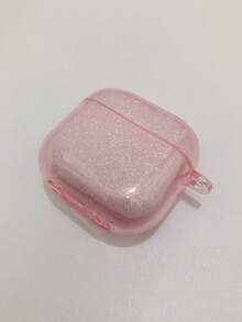 闪光耳机盒适用于 AirPod 4 Pro 3、3、2/1，透明蓝牙耳机保护盒，带支架的柔软耳机套 - 粉色 - 查看 6