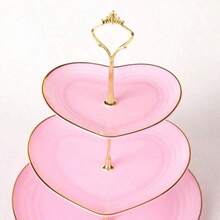 Suporte para bolo de 3 andares, expositor de frutas, suporte para bolo e sobremesa para chá da tarde, artigos para casamento, decoração para casa, utensílios de cozinha - Multicolorido - Ver 7