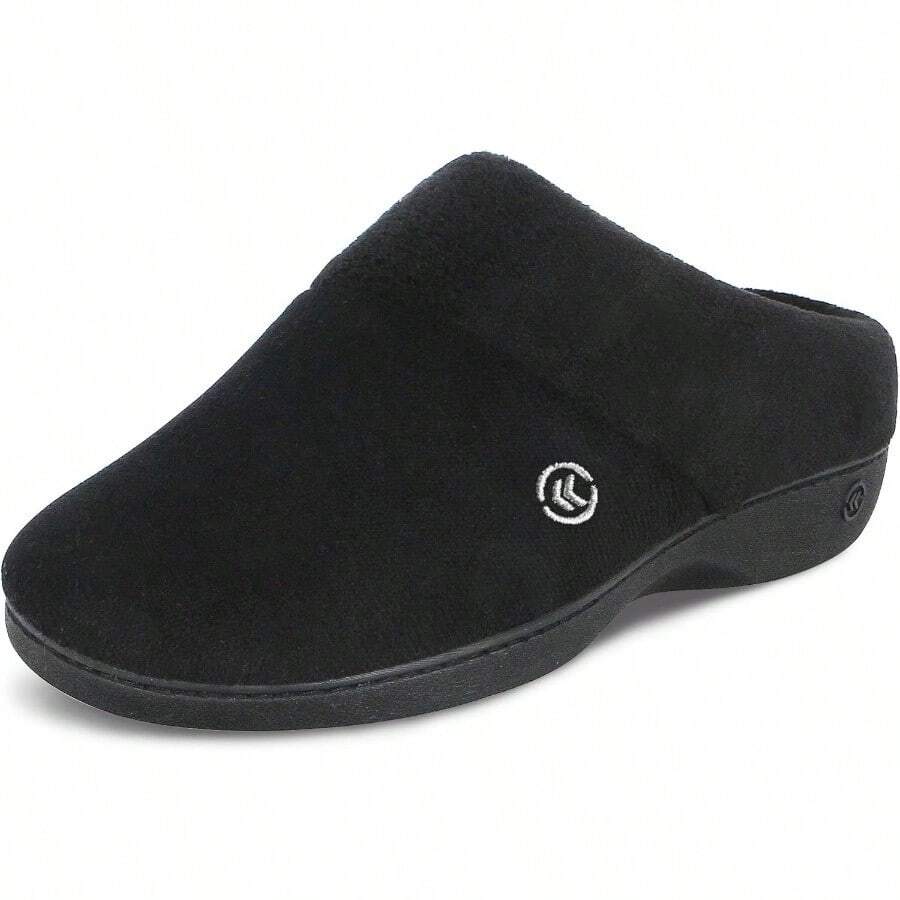 Isotoner Womens Classic Clog Non-Slip Memory Foam Slippers - 黑色 - 查看 1