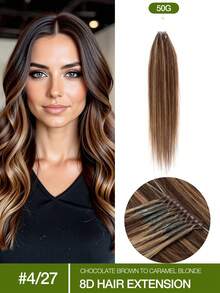 50g 8D Nano Bead Hair Extensions, Invisible Seamless Micro Ring Real Human Hair Extensions, Micro Bead Straight Hair Extensions, Invisible Mini Silicone Bead Easy To Install, Natural Straight, Perfect For Length Adding And Natural Straight Hair Texture Creation - Multicolor - View 38