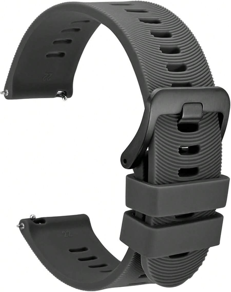 Smart Watch Strap - Dark Grey (Black Buckle) - View 1
