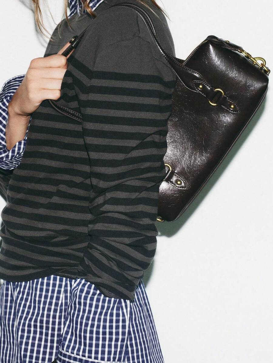 HEEYISEIN-Vintage French Shoulder Bag For Women, Underarm Handbag, Daily Purse