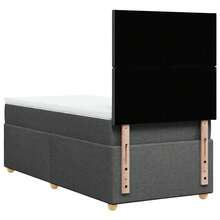 vidaXL Boxspringbett mit Matratze, dunkelgrau, 100x200 cm, Stoff - Grigio - Visualizzare 8