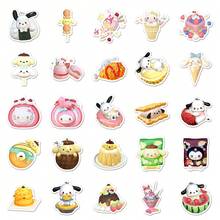 50pcs 3D Sanrio Food Stickers, Cute Cartoon Melody, Pompompurin, Waterproof Decorative Stickers