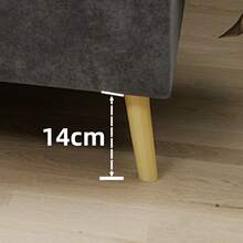 Minimalist Bed Frame 160x200 Cm, Beige Dutch Velvet Fabric, Low Profile Base, Modern Style, Without Gas Lift Mechanism, Headboard Or Mattress - Grey - View 3