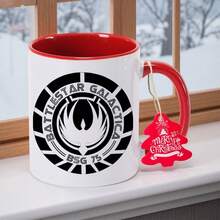 Lilo & Stitch Logo Ceramic Coffee Mug - 11 Oz/350 Ml, Durable, Hand Wash Only, Non-Slip Round Cup With Iconic Star Design, Perfect For Holiday Gifts (Christmas, Halloween, Thanksgiving, New Year) And Souvenirs, Festive Drinkware - 紅色 - 查看 3
