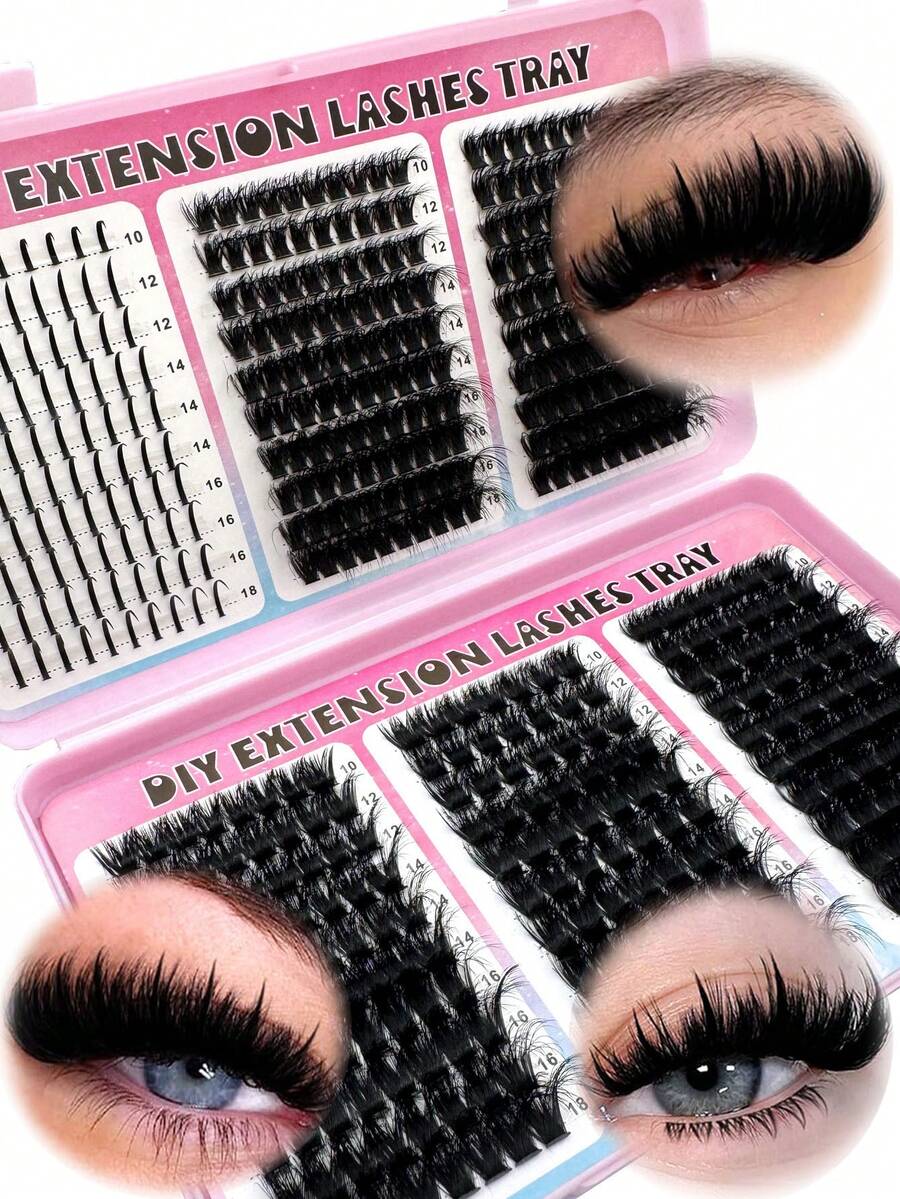 510pcs Spikes+80D100D+120D160D200D Large Capacity Eyelash Book 8D Super Fluffy Soft Comfortable High-Quality DIY Eyelash Clusters Russian Lash Extensions Kit Spikes Lash Individuals 3D Volume Eyelash Clusters D-Curly Lash Clusters Kit 10-18MM DIY Eyelash Extensions,6 Styles Lash Clusters Spike Lashes Individual Lash Clusters At Home - D - 查看 1