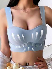 4 piezas/Paquete Sujetadores inalámbricos suaves y sin costuras para mujeres, sujetadores inalámbricos cómodos para dormir, ajuste talla AB, color aleatorio - Multicolor - Ver 5