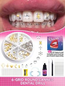 novani 240Pcs DIY Teeth Gems Kit(With Glue),Professional Tooth Gems,Teeth Jewelry Crystal Reflective Tooth Gems For Teeth Starter Kit(No Uv Light)