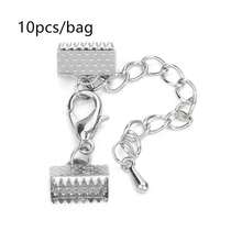 10 cái/gói móc sắt màu trắng K, móc nối vòng cổ, vòng tay rộng 6-40mm có móc khóa tôm hùm, phụ kiện làm đồ trang sức tự làm - Màu K trắng - Xem 8