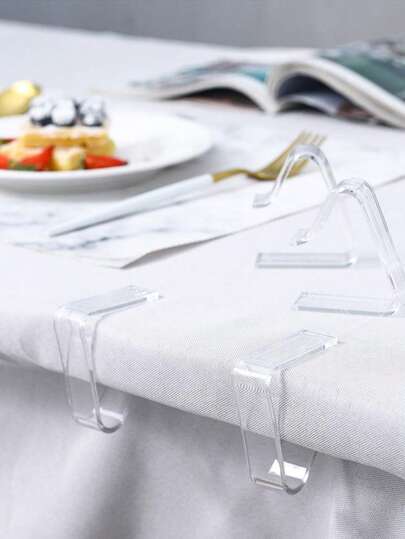 12-1 Paquete de Clips transparentes antideslizantes para manteles, Fijadores de manteles de cocina, Clips de plástico para manteles para bodas, fiestas, cenas en el hogar, herramienta esencial para la cocina, el comedor, el hotel