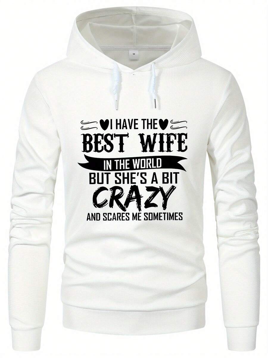 Sudadera con capucha de gofre fresca para hombres, sudadera informal para primavera, invierno y otoño, streetwear, sudadera de manga larga como regalo - Blanco - Ver 1