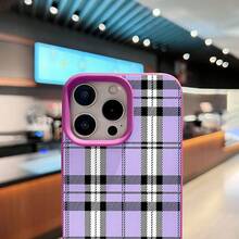 Purple Plaid Pattern Phone Case Compatible With Samsung Phone Cases  17  16 Pro Max  15 Pro Max  13 And  12 Made Of TPU Material Providing Shock And Drop Protection With A Chic And  Design Making It A Perfect Gift For Family Friends Loved Ones And Significant Others - Purple - View 5