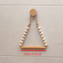 1/2pcs Rope Toilet Paper Holder, Personalized Bathroom Tissue Roll Dispenser, No Drilling Wall Mounted Toilet Paper Rack, Kitchen Hanging Paper Towel Holder With Wooden Beads Bathroom Accessories Bathroom Tools - Beige - View 4