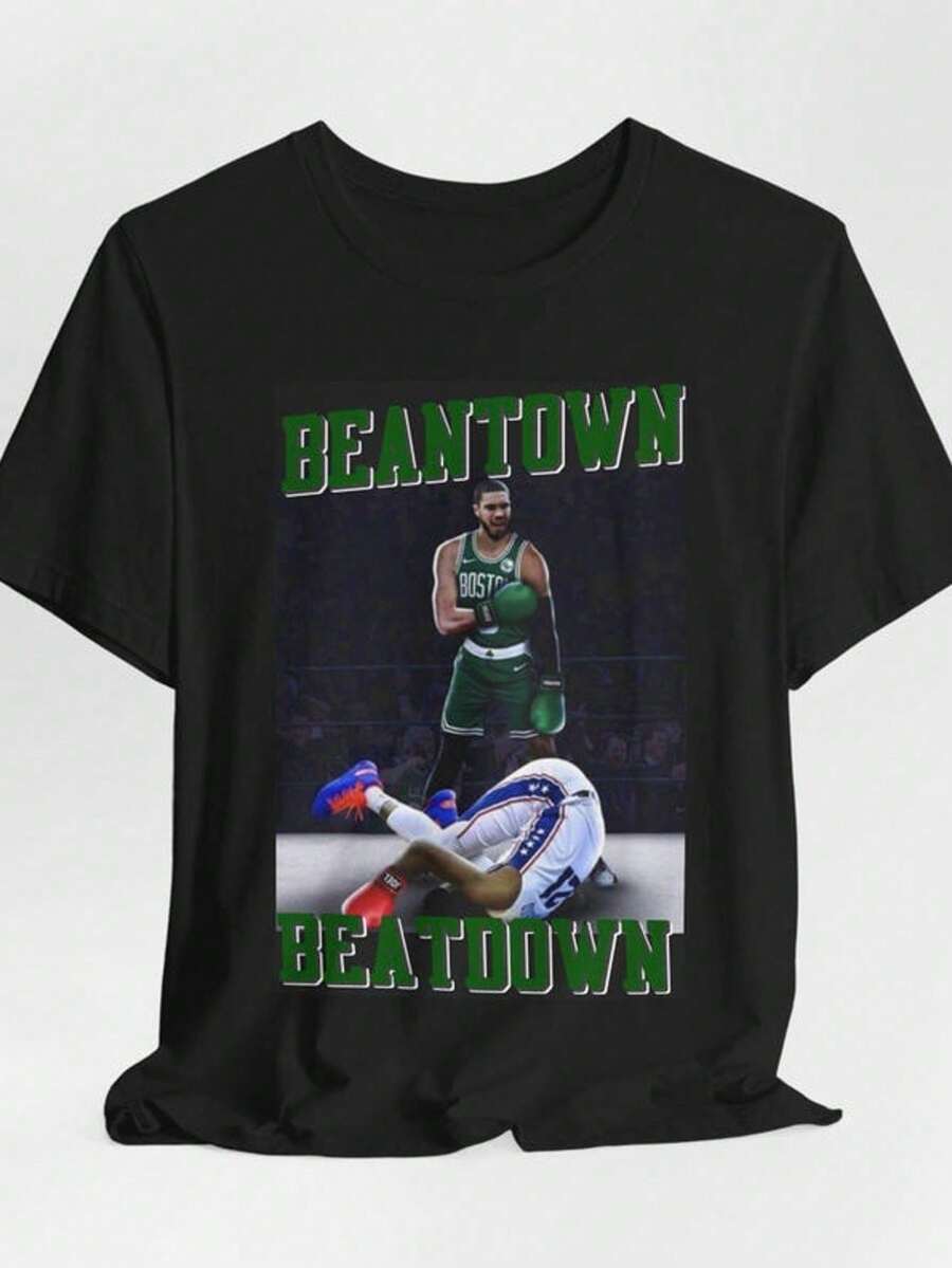 Beantown Beatdown T-Shirt_ Tatum Vs Philly Basketball Tee - màu đen - Xem 1