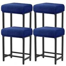 Levoberg Bar Stool Cover Rectangle Stretch Counter Height Barstool Slipcovers Rectangular Vanity Stool Cover Kitchen Counter Saddle Seat Cover For Wooden Metal Bench Set Of 4 Navy,4Pack,Navy - Navy - View 1