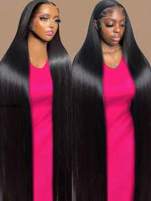 200% Density 13x6 Lace Front Wigs Glueless Human Blended Hair Natural Look Body Wave 13*4 5x5 HD Transparent Lace Closure Wig Pre-Plucked With Baby Hair Undetectable Lace Frontal Wigs For Women 30 Inch Natural Hairline (Black-Body Wave) - Natural & Black - View 3