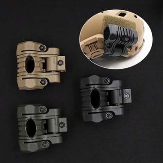 1pc 5-Stage Flashlight Clip, FAST Rotating Tactical Helmet Bright Flashlight Clip, Flashlight Accessory