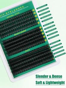 15 Row 300PCS Individual Lash Clusters 30/50/60/80/100D D Curl 8-16mm DIY Lash Clusters Manga Lashes Extra Thick&Fluffy&Natural Look Reusable Individual Eyelash Extension Kit For Self Use At Home Or On-The-Go For Daily Life&Wedding&Dating&Party&Travel&Spring Day - D - View 11