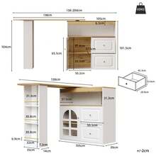 Desktop Storage Racks - White + MDF - View 3