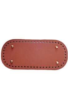 DIY钱包制作套装 - 包括预打孔水桶包底、带链条的DIY钱包制作套装、PU皮革水桶包底和肩带、带可拆卸肩带和链条的DIY钱包制作套装，适用于钩编手提包、人造革包制作、人造革包编织套装、带孔DIY手提包底部定型垫，深棕色，包含包底、弧形垫、肩带、搭扣 - 彩色 - 查看 13